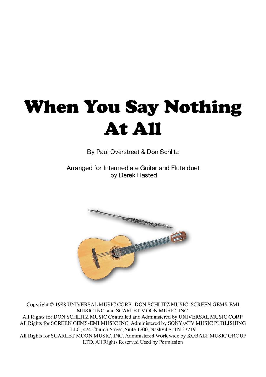When You Say Nothing At All Flute scores gallery preview page 1