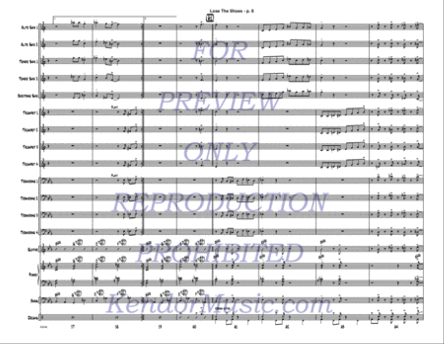 Lose The Shoes (Full Score) Jazz Ensemble scores gallery preview page 9