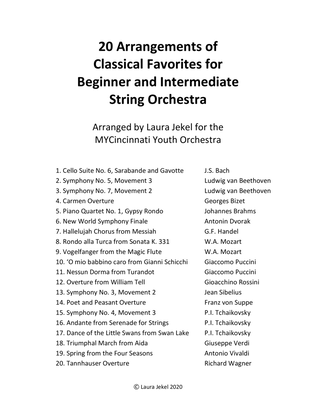 20 Arrangements of Classical Favorites for Beginner and Intermediate String Orchestra
