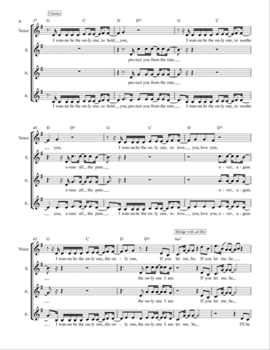 I Wanna Be The Only One SSAA scores gallery preview page 4