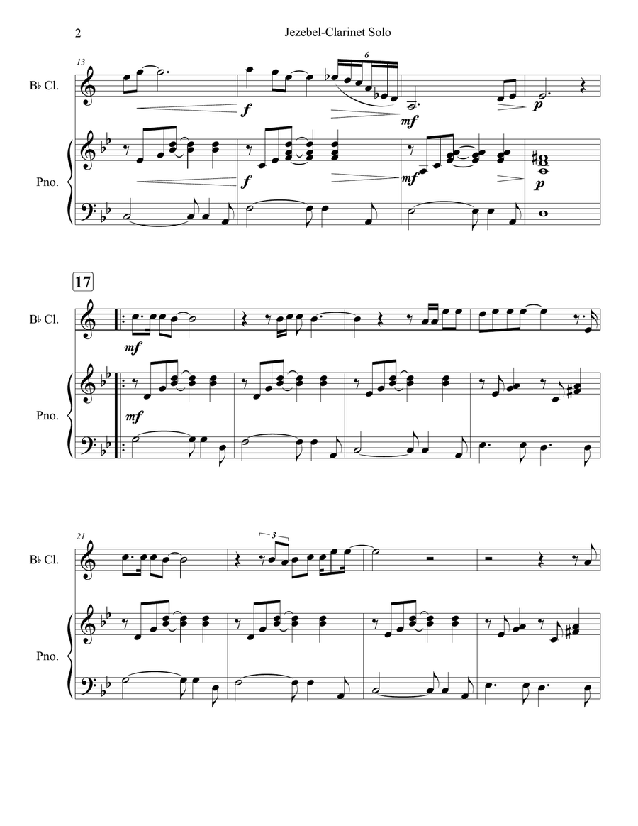 Jezebel Jezebel B-Flat Clarinet scores gallery preview page 4
