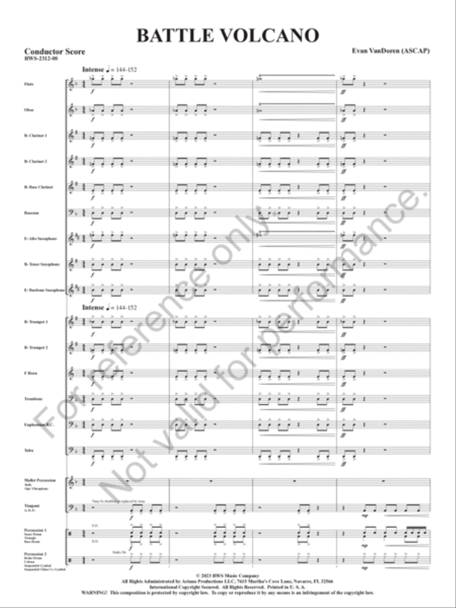 Battle Volcano Battle Volcano Concert Band scores gallery preview page 4