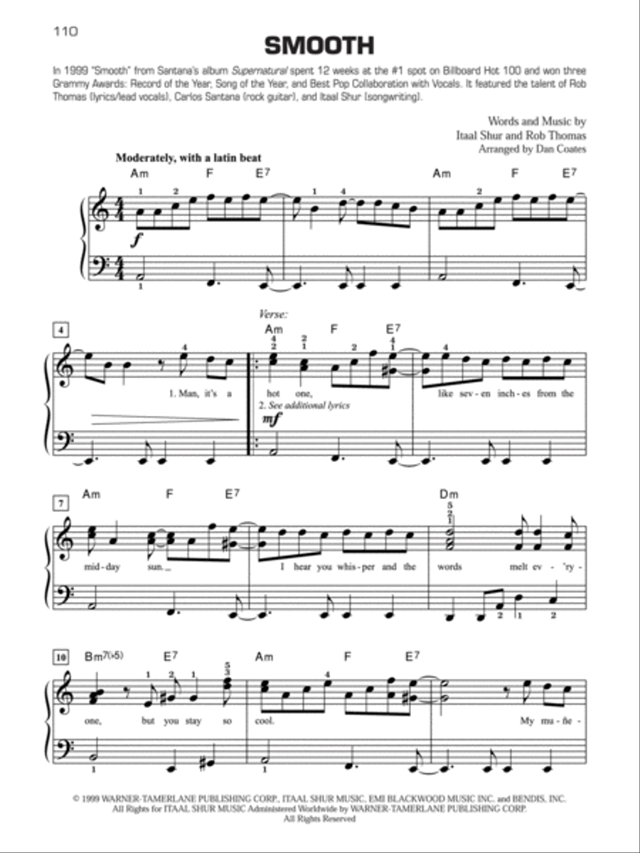 Decade by Decade 1990s Easy Piano scores gallery preview page 4