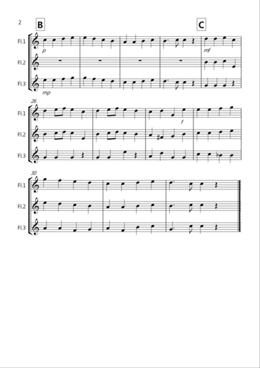 8 Easy Trios, for Flute Woodwind Trio scores gallery preview page 2