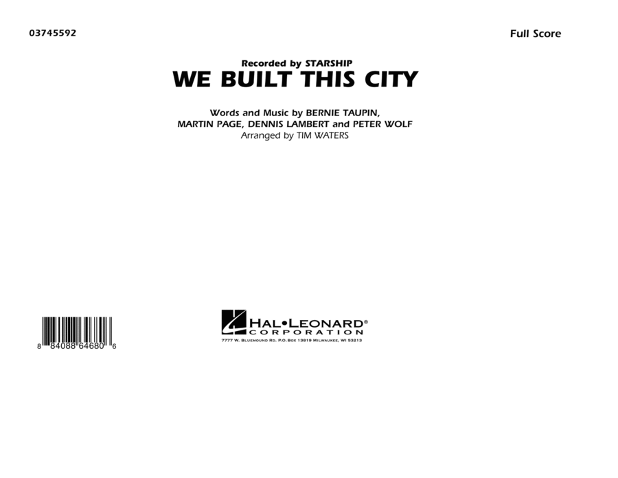 We Built This City - Full Score image number null