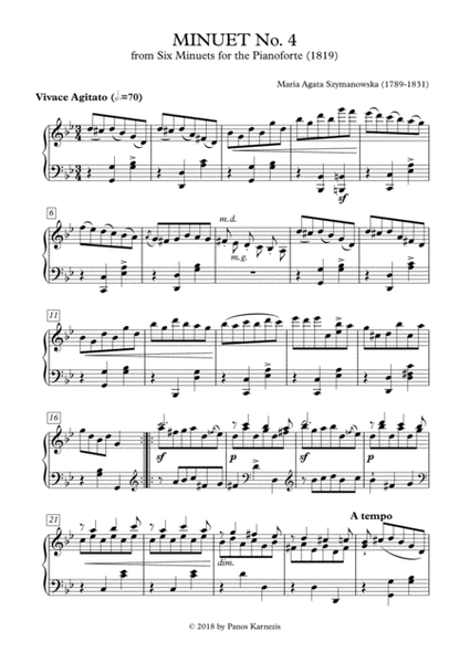 Minuet No. 4 in G minor (from Six Minuets for the Pianoforte, 1819) image number null