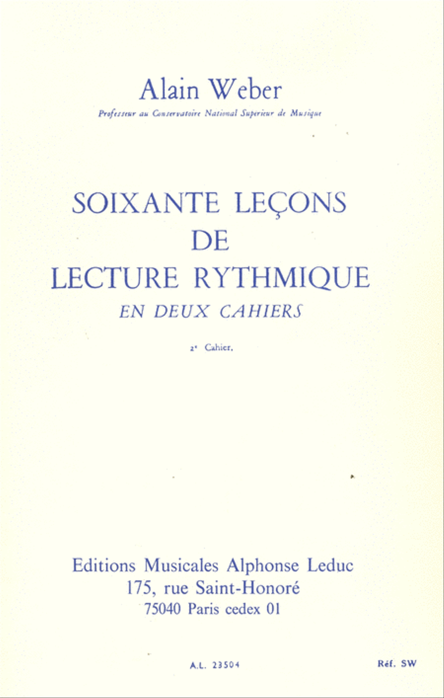 60 Lecons De Lecture Rythmique - Volume 2 Collection / Songbook scores gallery preview page 1