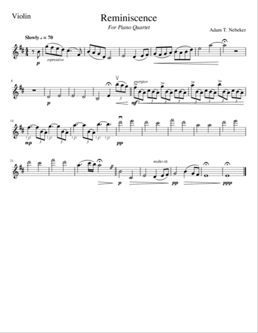 Reminiscence Reminiscence Piano Quartet scores gallery preview page 4