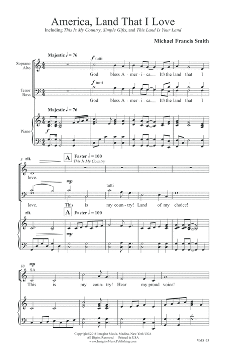 America, Land That I Love 4-Part scores gallery preview page 7