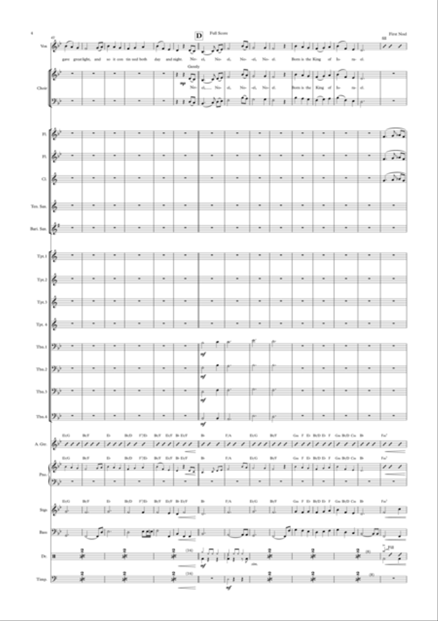 The First Noel Female Vocal, Choir and Big Band. Key of Bb Choir scores gallery preview page 4