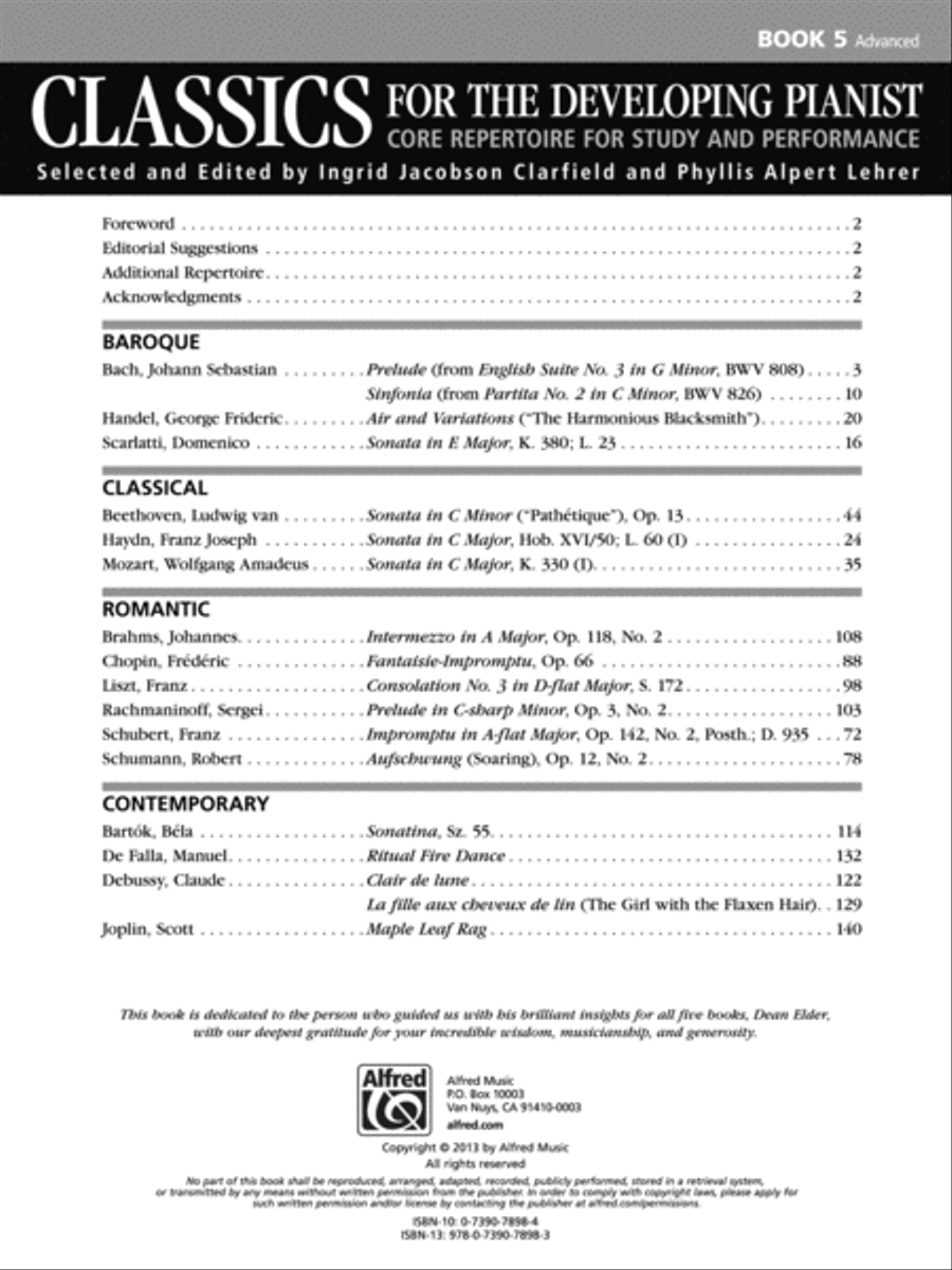 Classics for the Developing Pianist, Book 5 Piano Solo scores gallery preview page 2