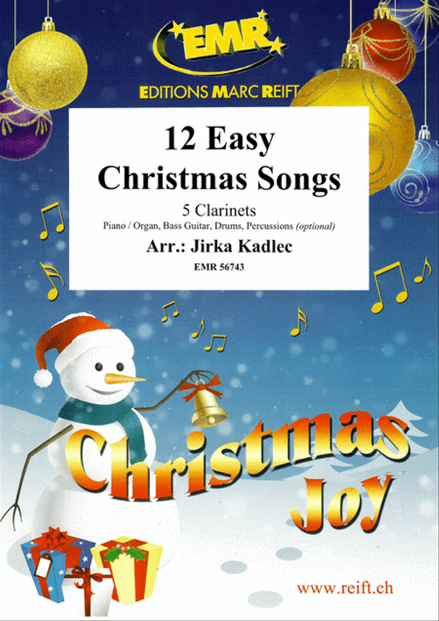 12 Easy Christmas Songs Clarinet Quintet scores gallery preview page 1