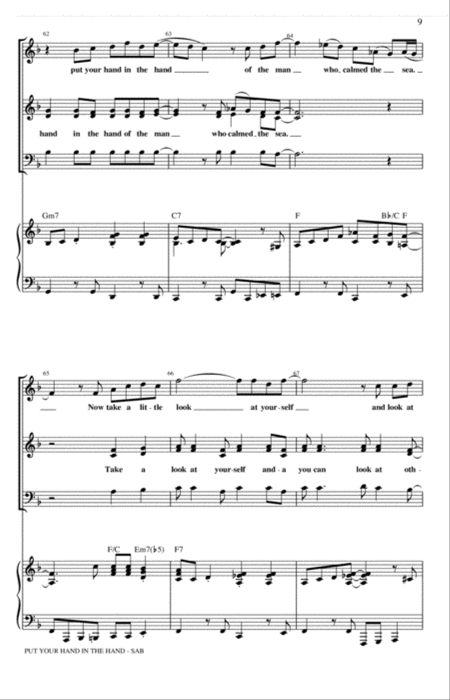 Put Your Hand In The Hand (arr. Kirby Shaw) 3-Part scores gallery preview page 8