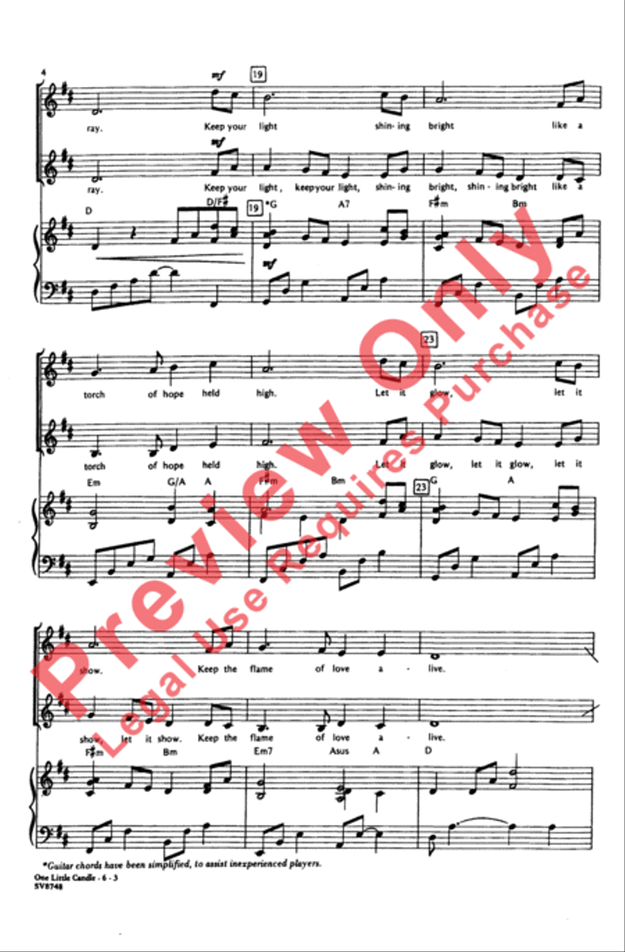 One Little Candle 2-Part scores gallery preview page 4