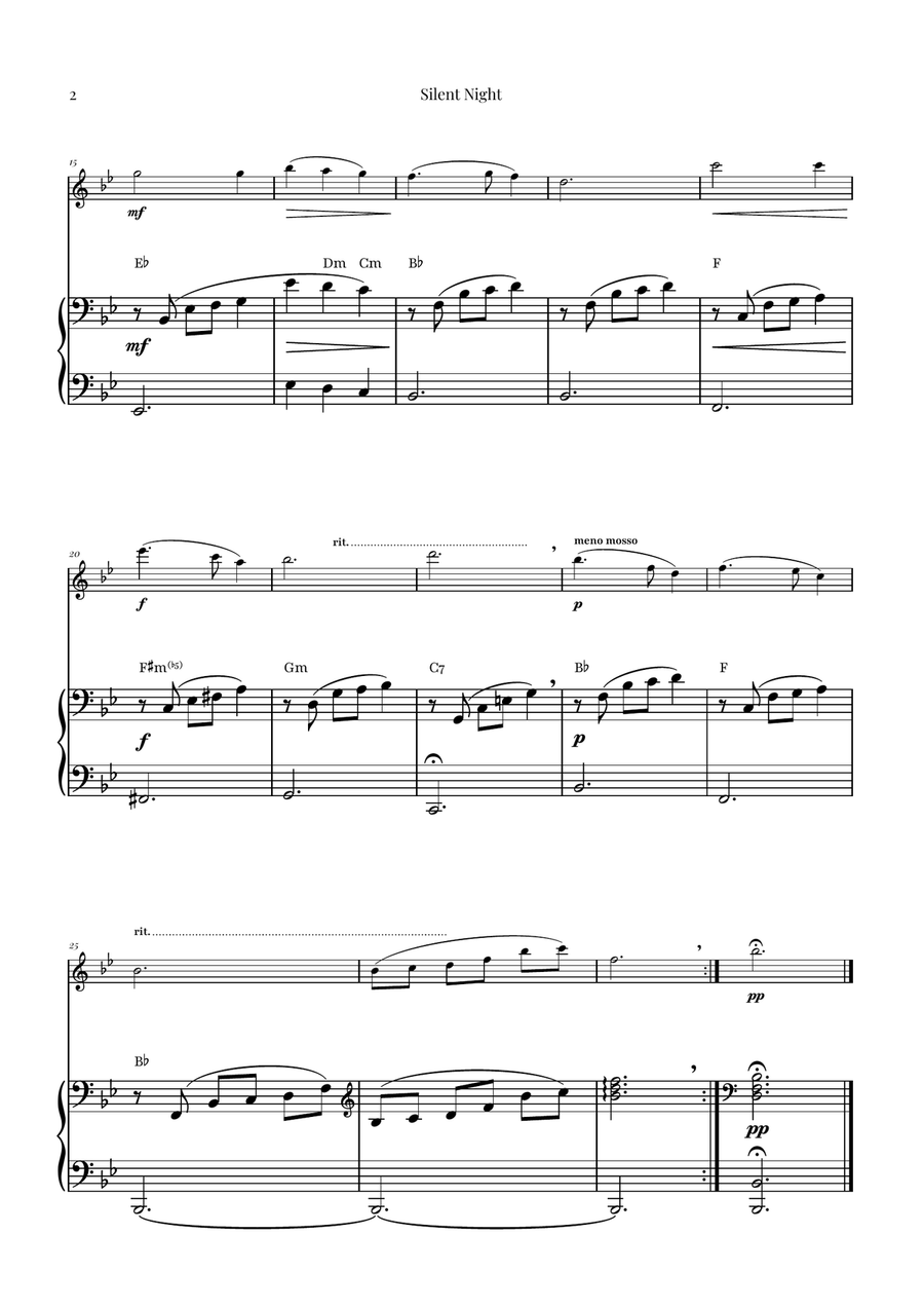 Silent Night | BEAUTIFUL Arrangement Piano scores gallery preview page 2