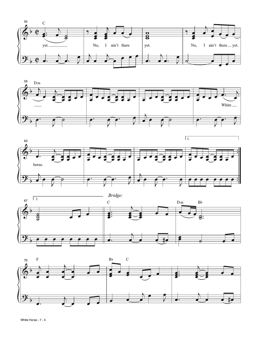 White Horse Piano, Vocal scores gallery preview page 4