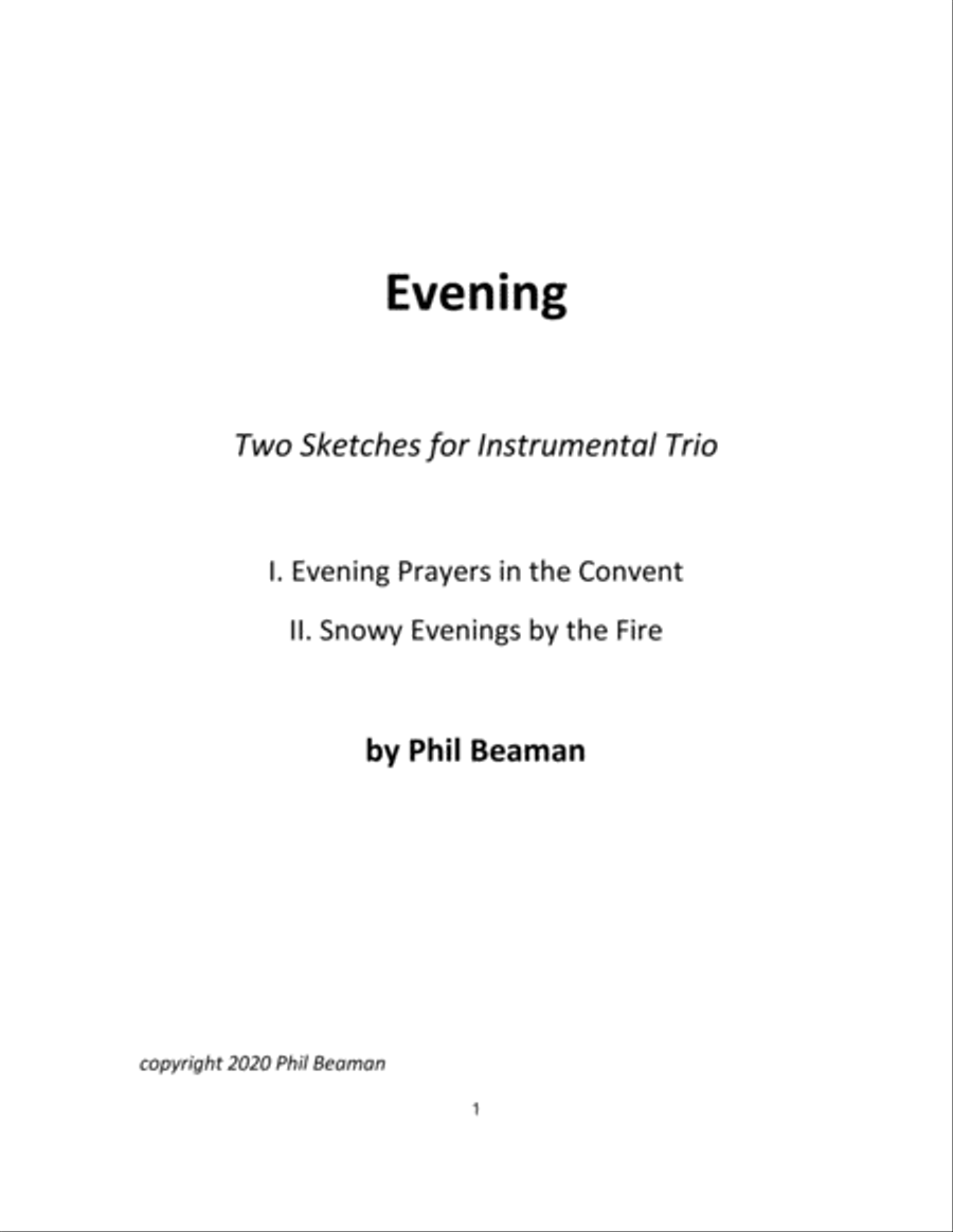 Evening-2 Sketches for Tenor Saxophone Trio Woodwind Trio scores gallery preview page 1