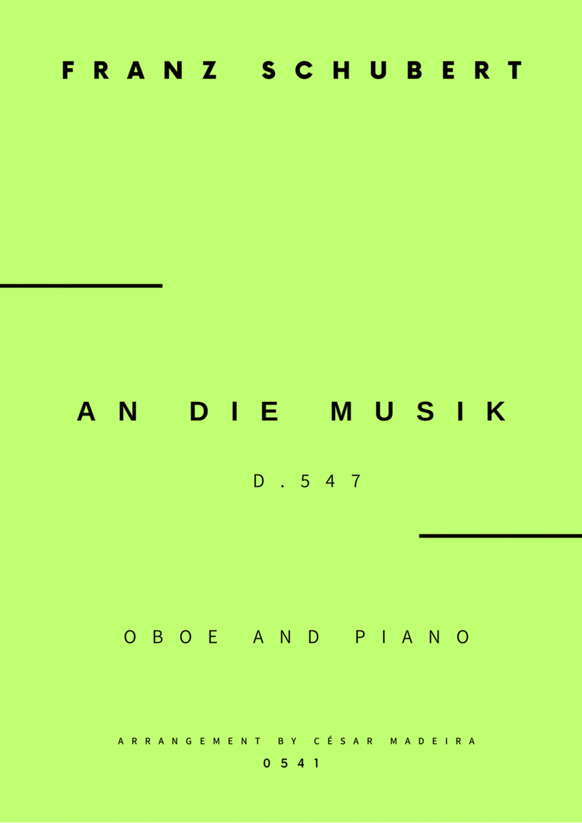 An Die Musik - Oboe and Piano (Full Score and Parts) image number null