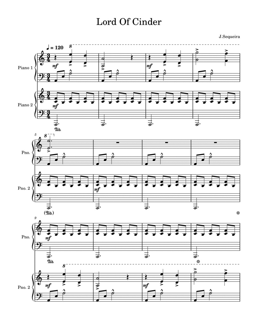Gwyn, Lord of Cinder 2 Pianos, 4-Hands scores gallery preview page 1