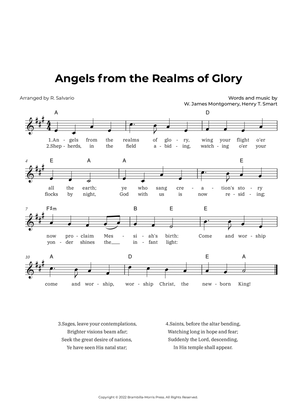 Angels from the Realms of Glory (Key of A Major)
