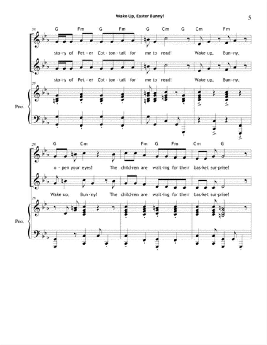 Wake Up, Easter Bunny! 2-Part scores gallery preview page 5