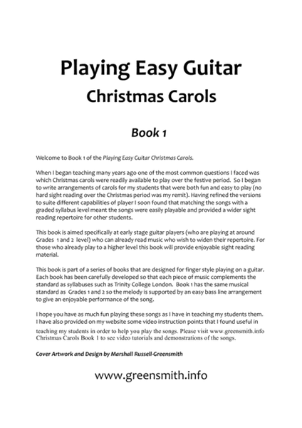 Playing Easy Guitar Christmas Carols Book 1