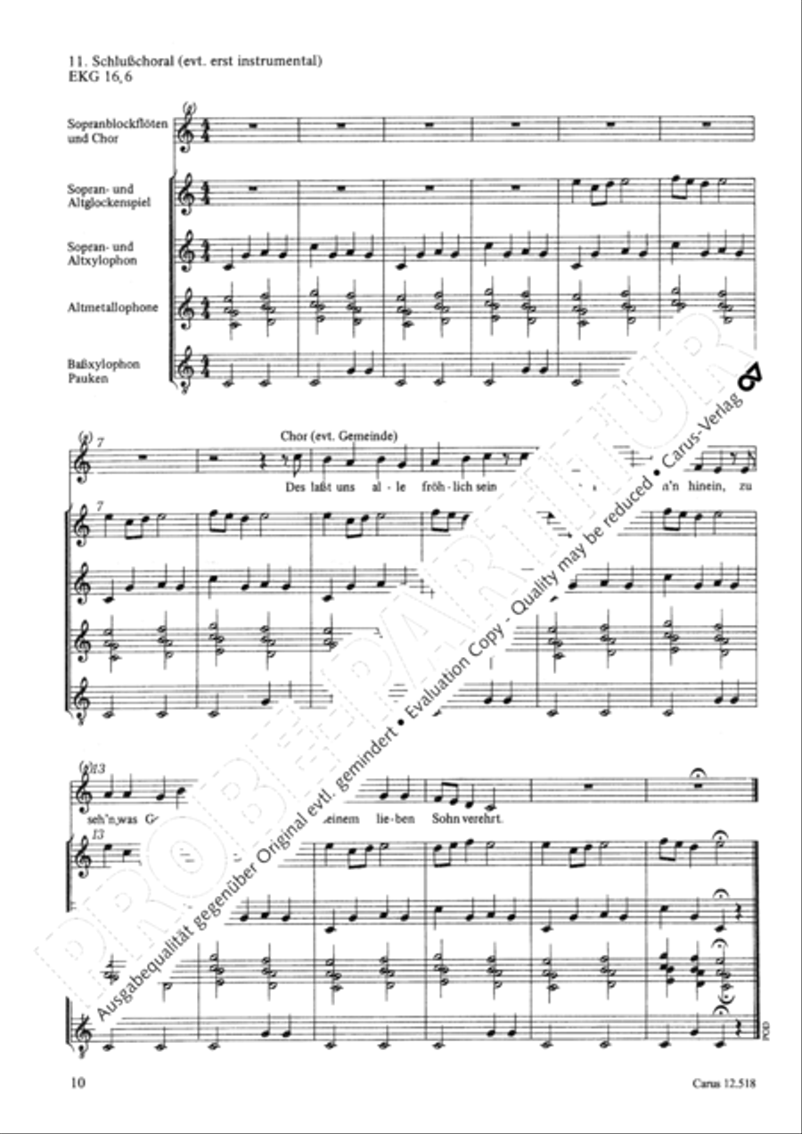 Das Weihnachtsfest Unison Choir scores gallery preview page 11