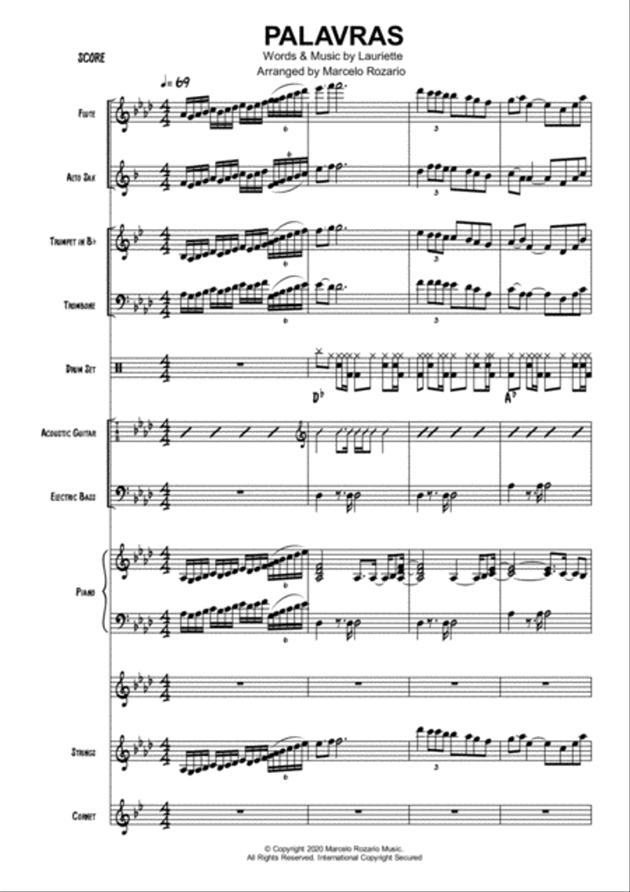 Palavras Jazz Ensemble scores gallery preview page 1