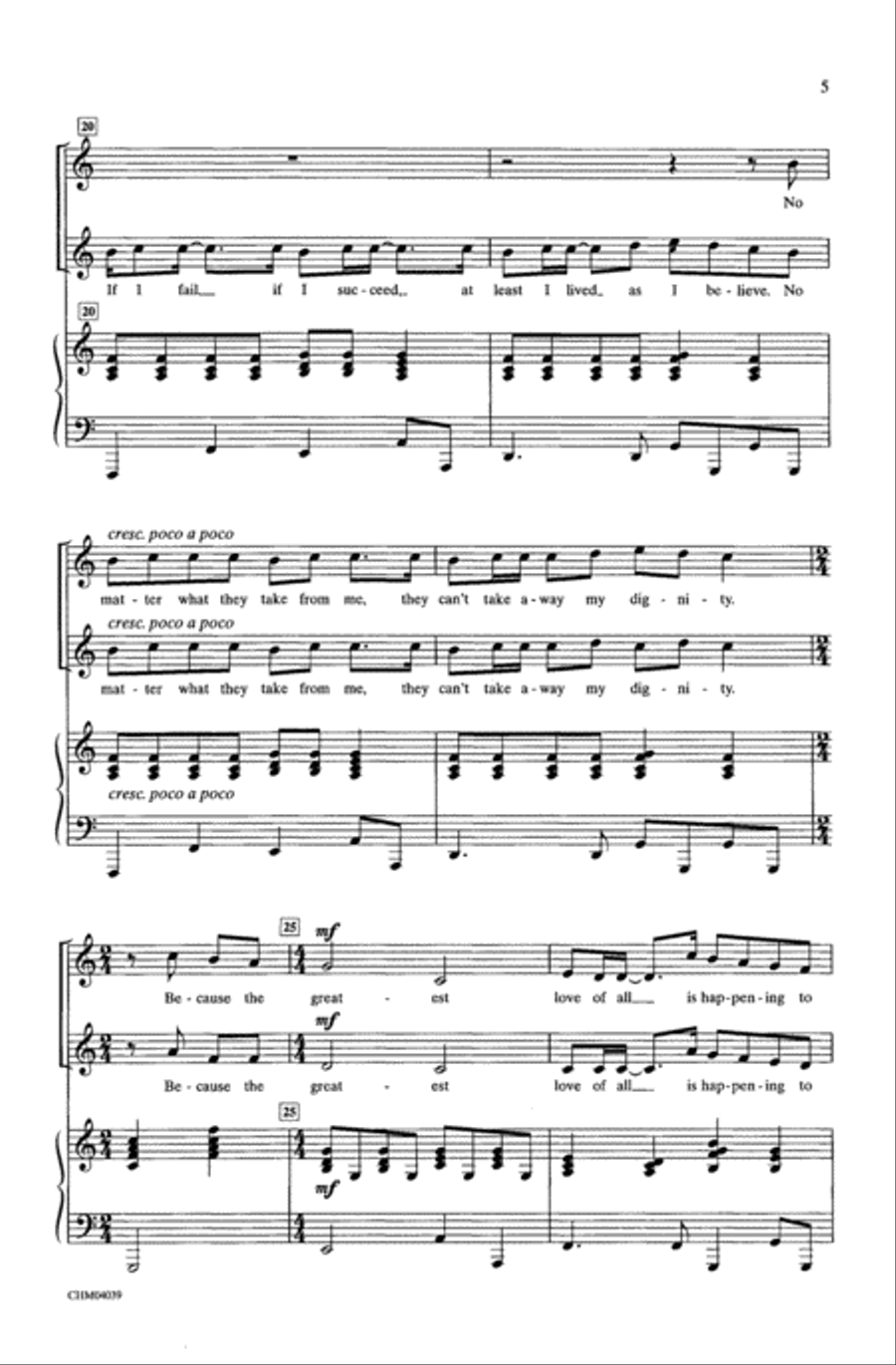 The Greatest Love of All The Greatest Love of All Choir scores gallery preview page 4