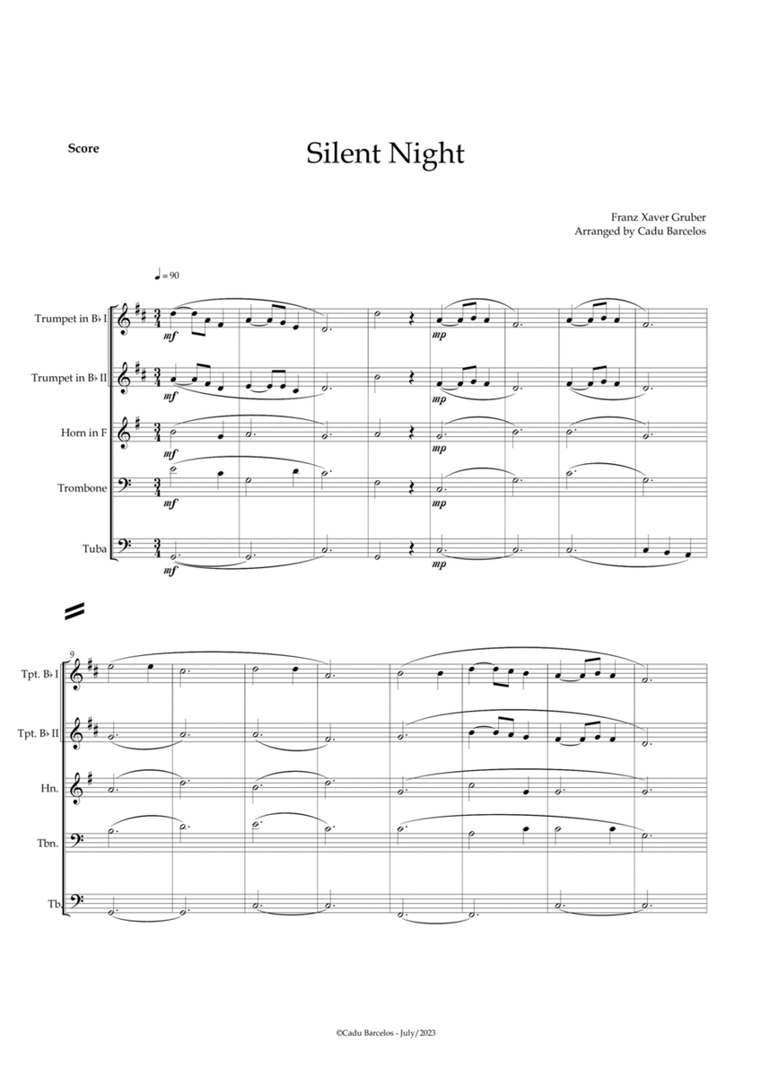 Silent night (Brass Quintet) image number null