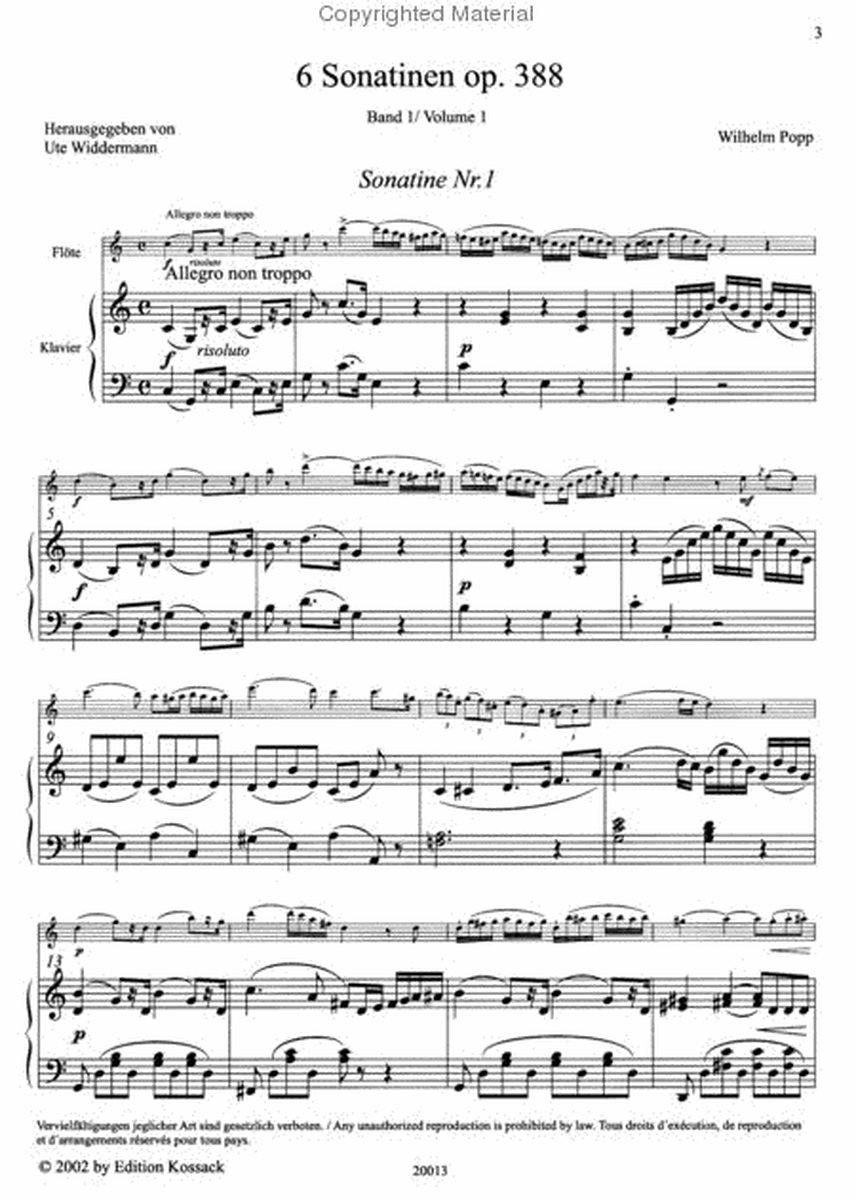 6 Sonatinas Op. 388 Nos. 1-3