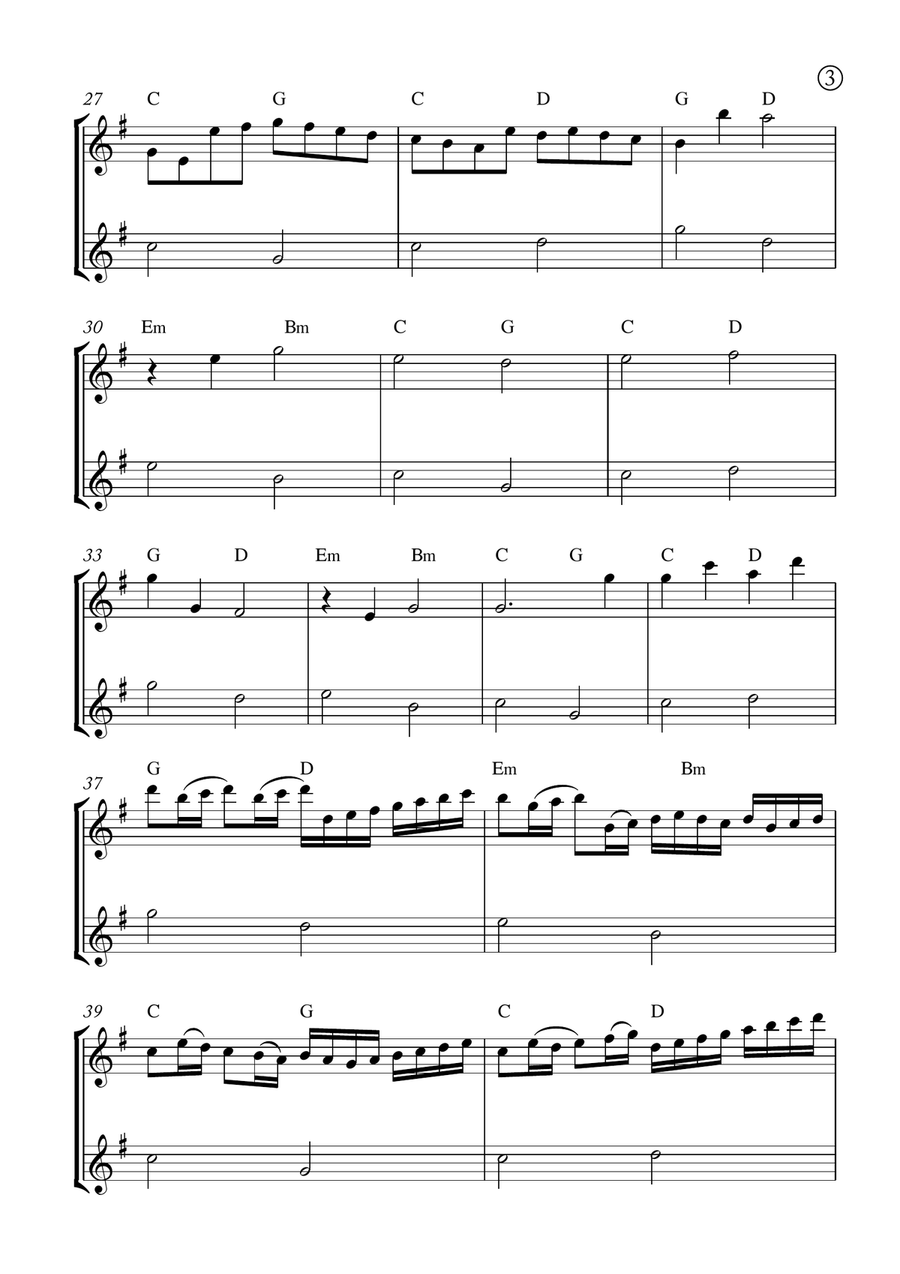 Canon in D Woodwind Duet scores gallery preview page 3
