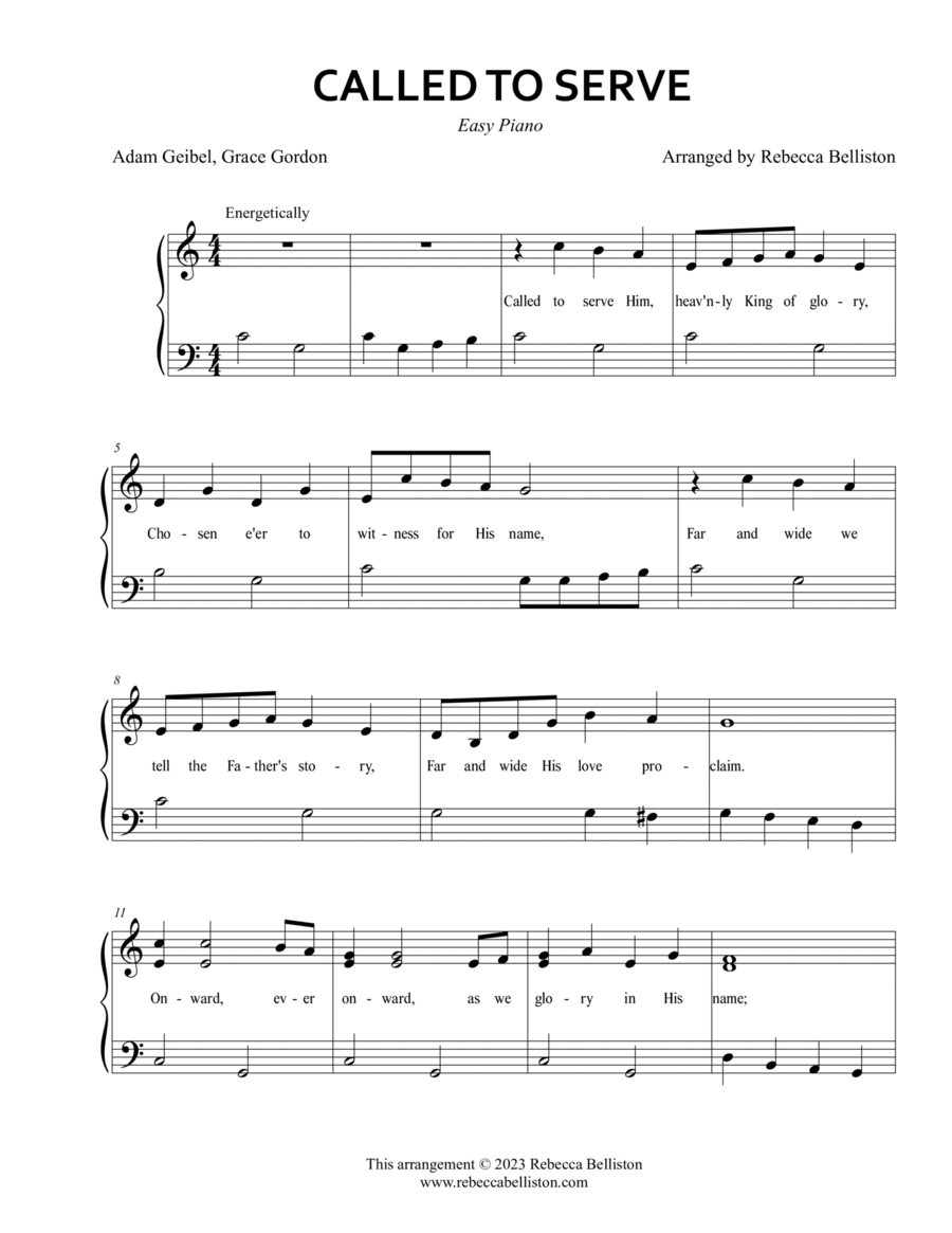 Called to Serve (Easy Piano) Easy Piano scores gallery preview page 1