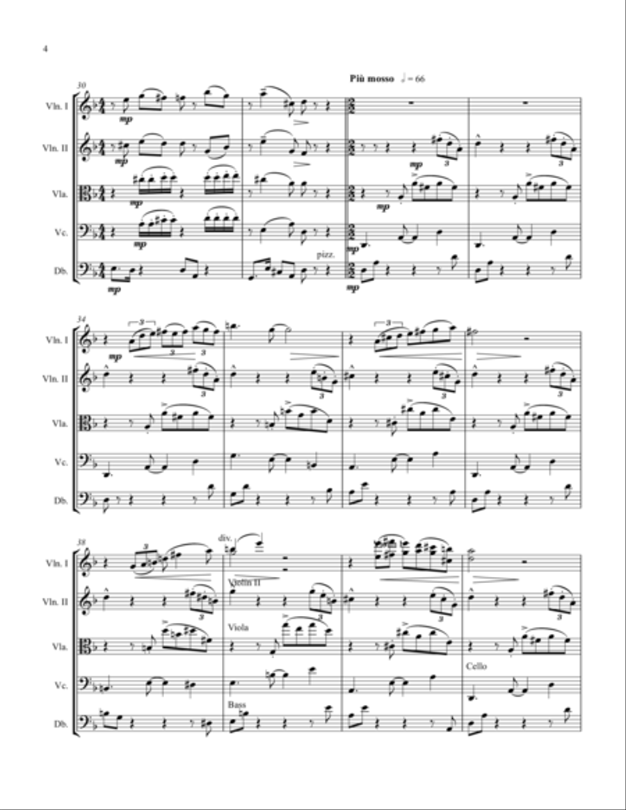 Tango 1 for String Orchestra String Quartet scores gallery preview page 4