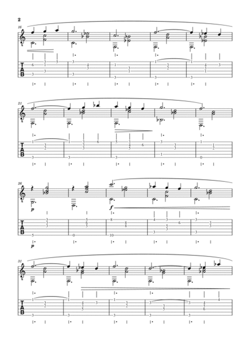 Erik Satie - 2nd Gymnopédie. Arrangement for Classical Guitar. Score and Tablature image number null
