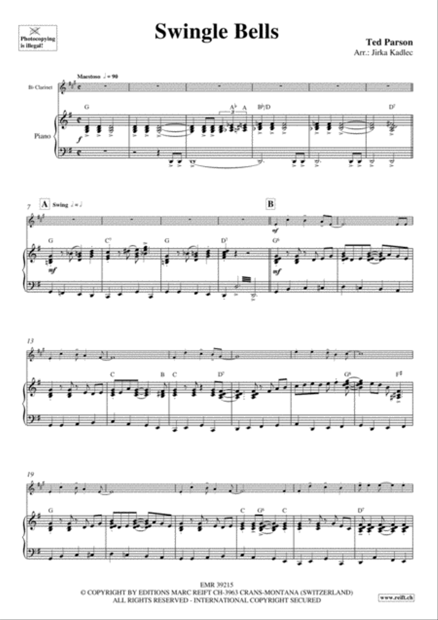 Swingle Bells Clarinet Solo scores gallery preview page 3