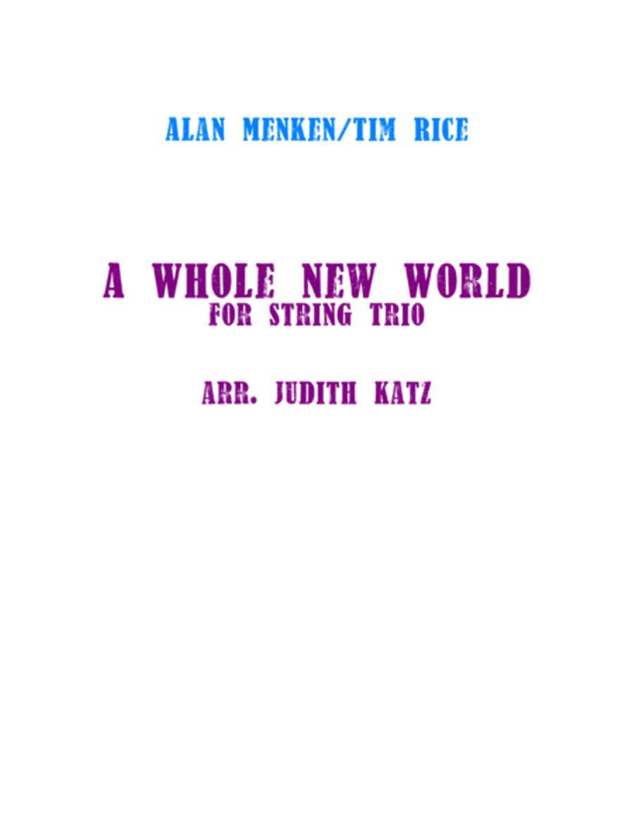A Whole New World (from 'Aladdin') String Trio scores gallery preview page 1