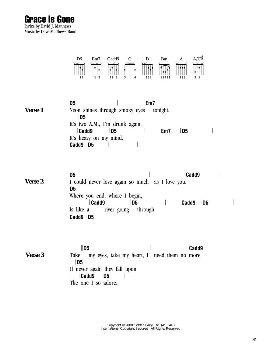 Grace Is Gone Grace Is Gone Acoustic Guitar scores gallery preview page 1