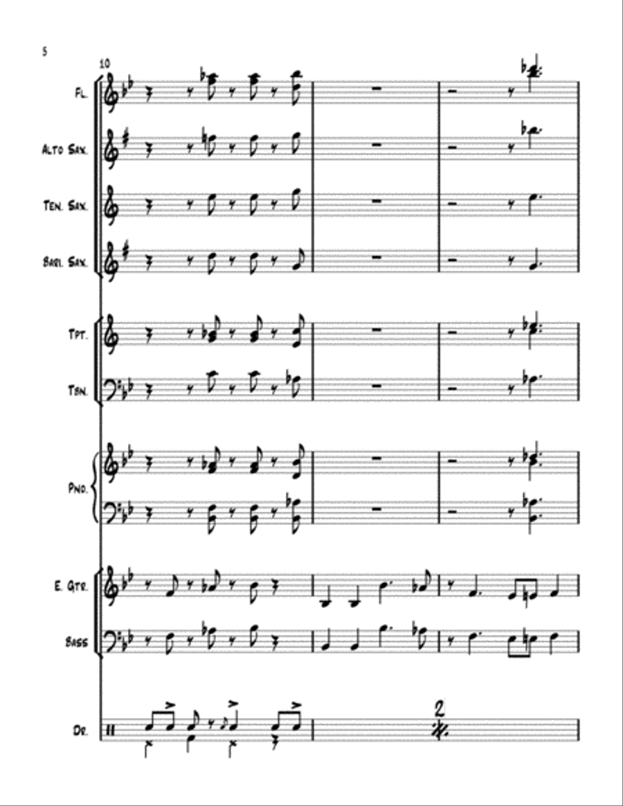 No Good Groove (for mix and match jazz ensemble, or big band) Jazz Ensemble scores gallery preview page 6