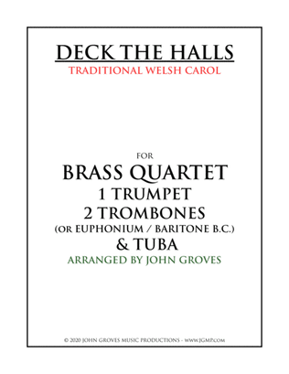 Book cover for Deck The Halls - Trumpet, 2 Trombone, Tuba (Brass Quartet)
