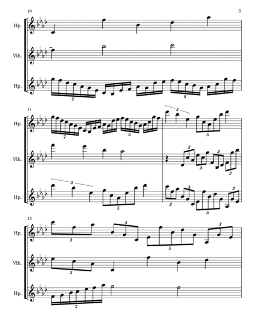 Z 148 for Harps & Vibraphone Vibraphone scores gallery preview page 3
