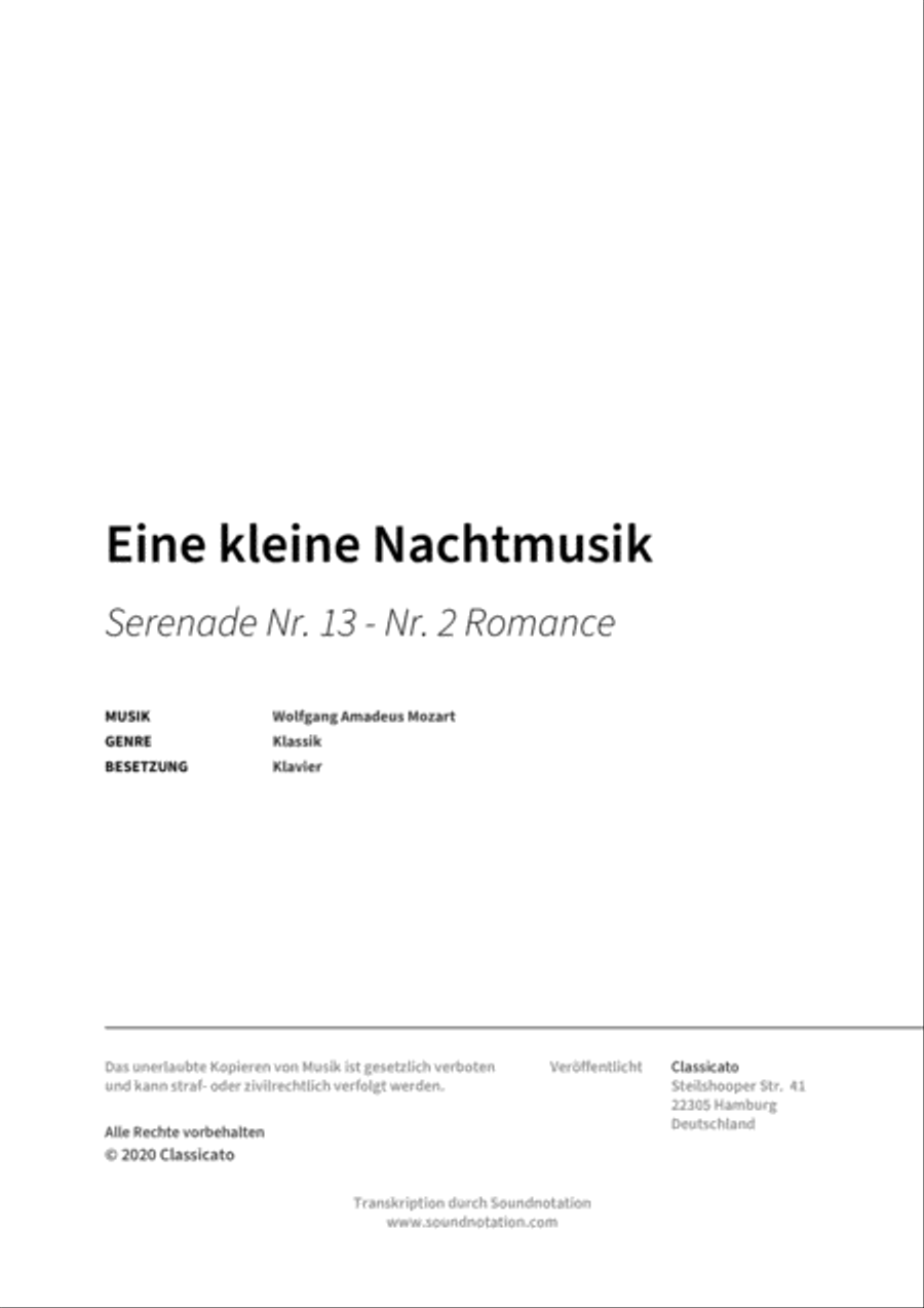 Eine kleine Nachtmusik Piano scores gallery preview page 2