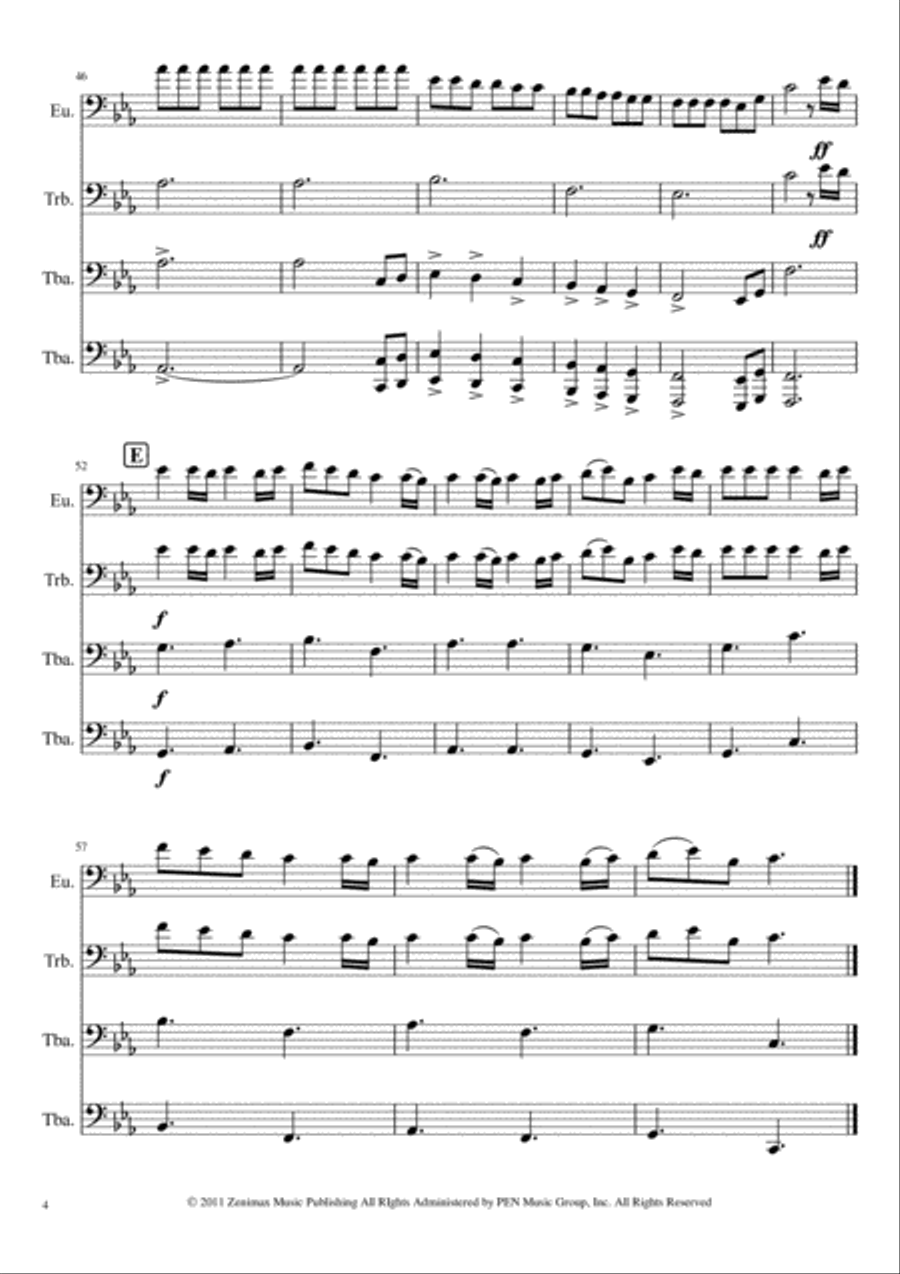 Dragonborn (skyrim Theme) Brass Ensemble scores gallery preview page 4