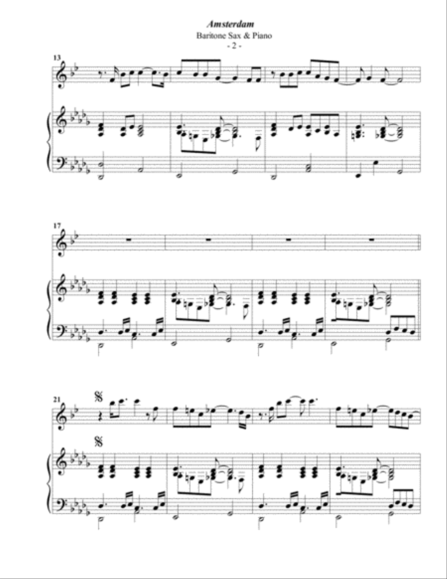 Amsterdam Baritone Saxophone scores gallery preview page 2