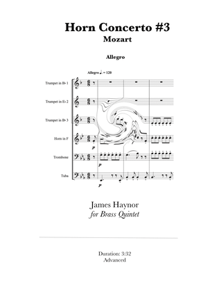 Book cover for Horn Concerto #3 Finale for Brass Quintet