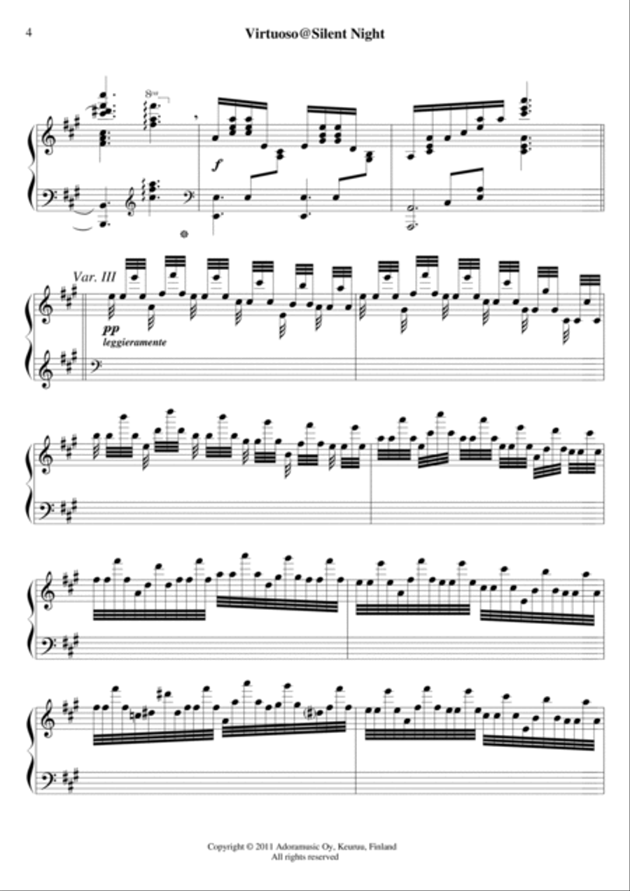 Virtuoso@Silent Night Piano Solo scores gallery preview page 6