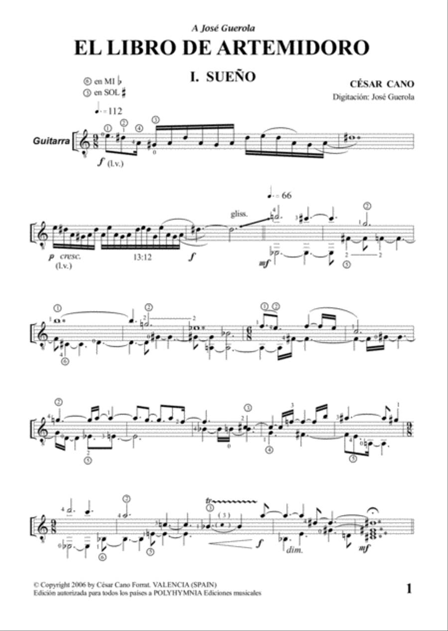 EL LIBRO DE ARTEMIDORO, Op.63, for guitar Guitar Solo scores gallery preview page 4