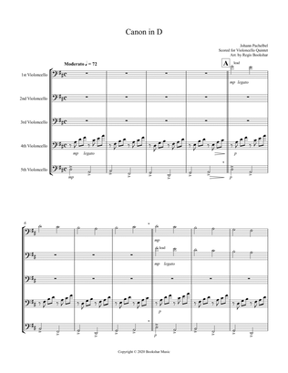 Canon in D (Pachelbel) (D) (Violoncello Quintet)