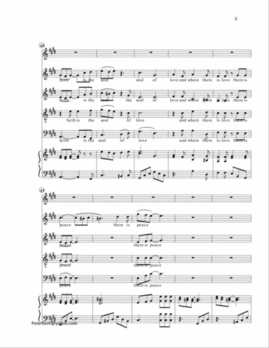 The Heart of Everything is an SATB composition emphasizing on the importance of love to your God and 4-Part scores gallery preview page 5