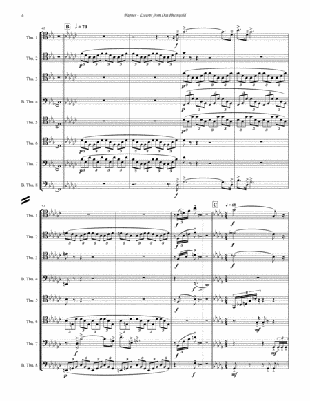 Excerpts from Das Rheingold for 8-part Trombone Ensemble